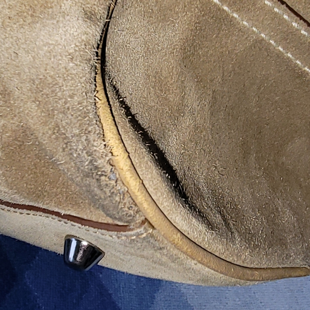Coach Tan Suede Tote with Leather Trim - Picture 14 of 16